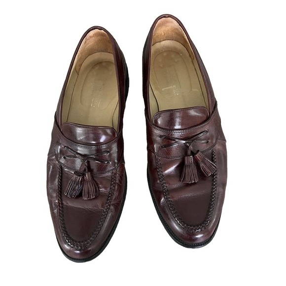 JOHNSTON & MURPHY Made in Italy Cellini Leather Tassel Loafer Cordovan Size 11 - Picture 1 of 7